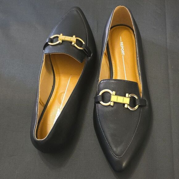 BRAND NEW REPORT RAYDER LOAFERS WITH GOLD DETAIL DESIGN FLAT - Picture 8 of 16